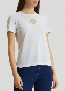 Хлопковая футболка Versace Jeans Couture белого цвета, фото